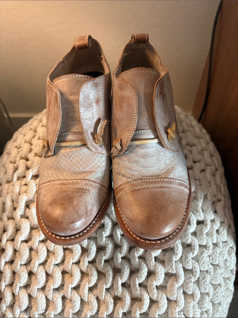 Freebird Women’s  Tan Leather Slip-On Casual Shoes